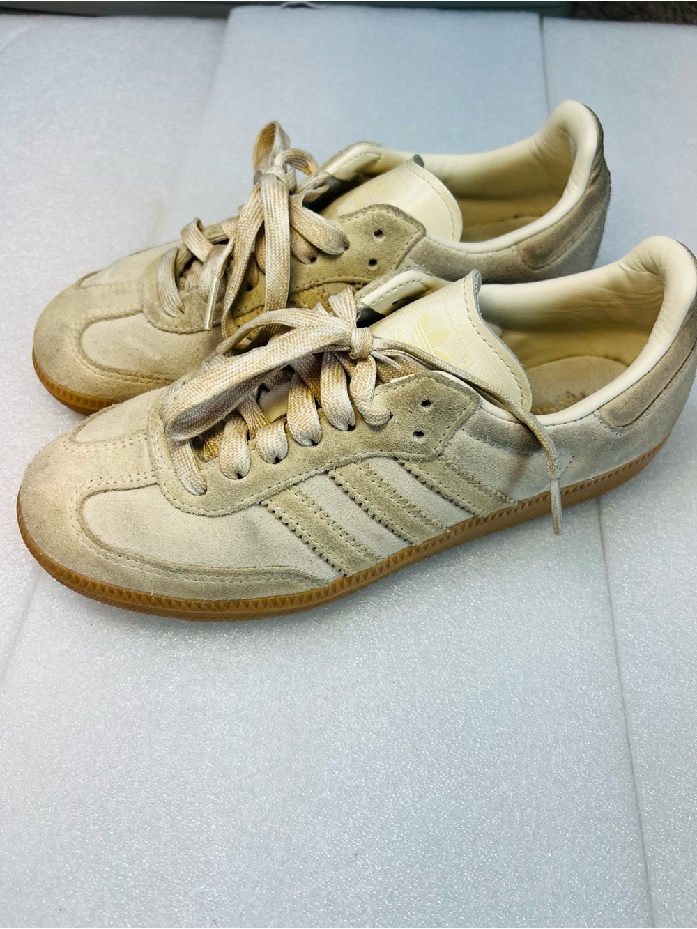 adidas Samba OG Cloud Beige Suede Sneakers 6.5
